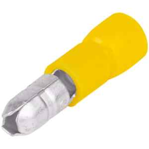 Tracon SH4 Szigetelt hengeres csatlakozó dugó,elektrolitréz,sárga 6mm²,PVC