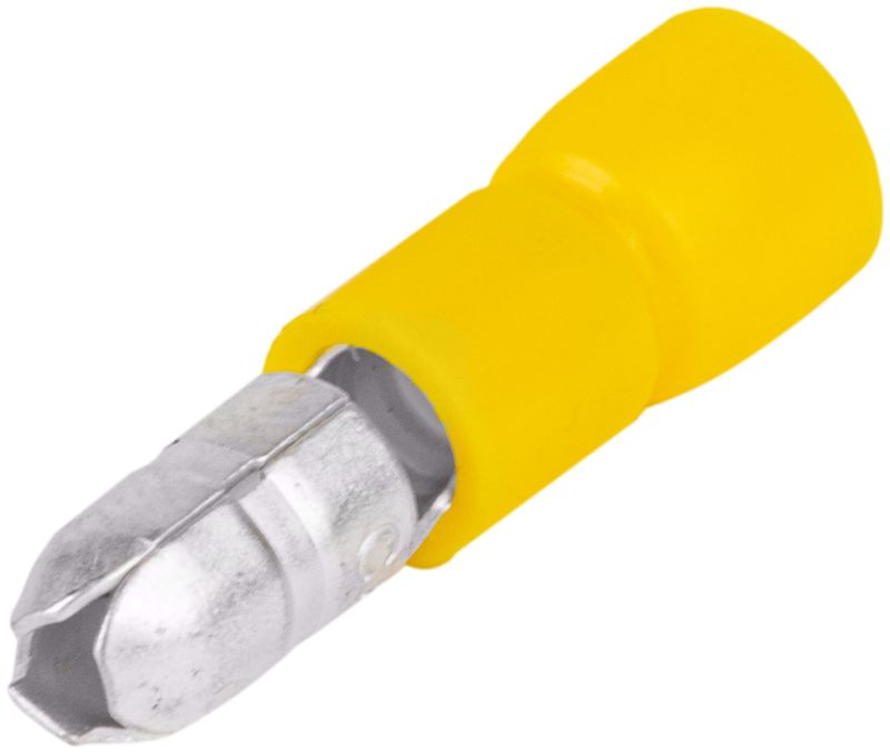 Tracon SH4 Szigetelt hengeres csatlakozó dugó,elektrolitréz,sárga 6mm²,PVC