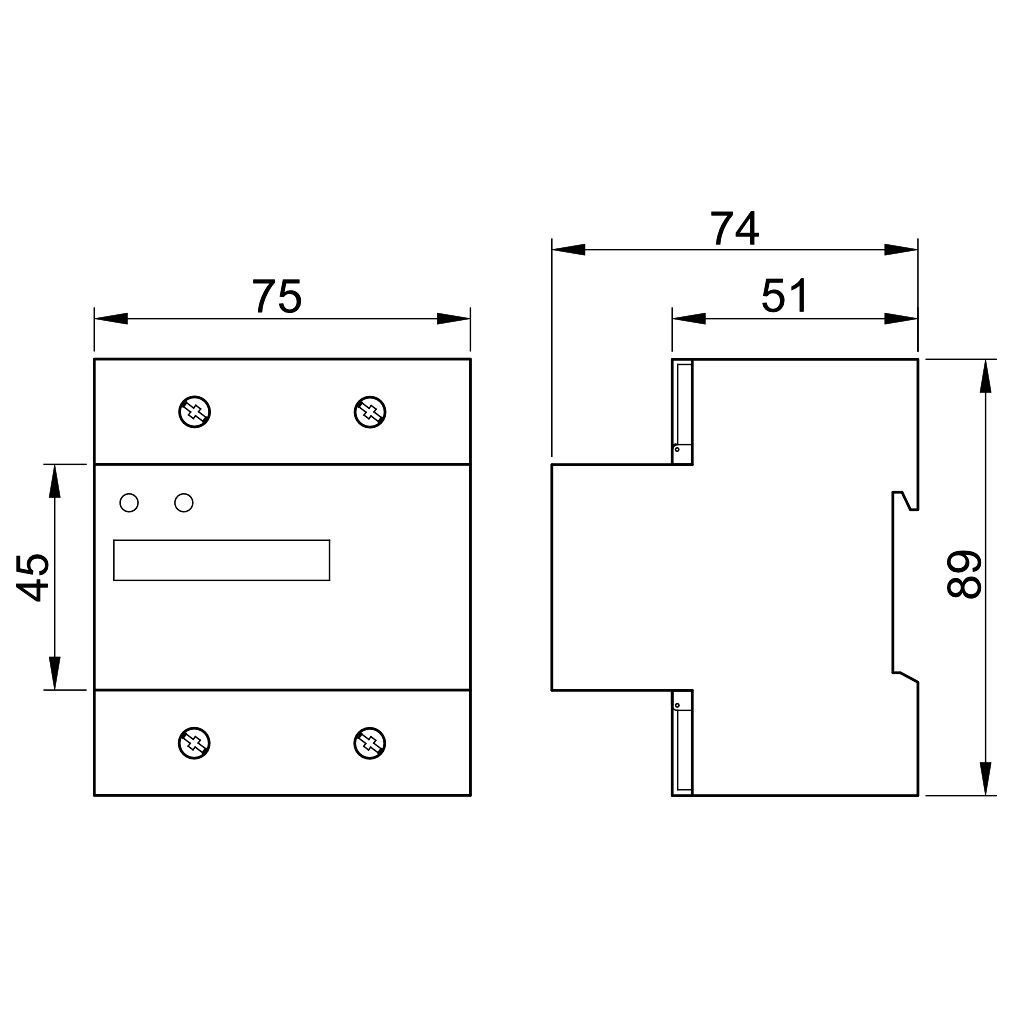 Tracon TVO-F1-WT LCD kijelzésű 1 fázisú átfűzős fogyasztásmérő,közvetlen 230V / 30 A Pd=1W - Image 2