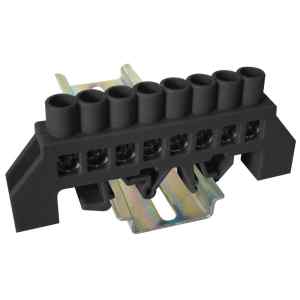 Tracon NPE-BK8-8 Szigetelt földelősín,fekete 230/400VAC,100A,8×12mm,8P,IP20