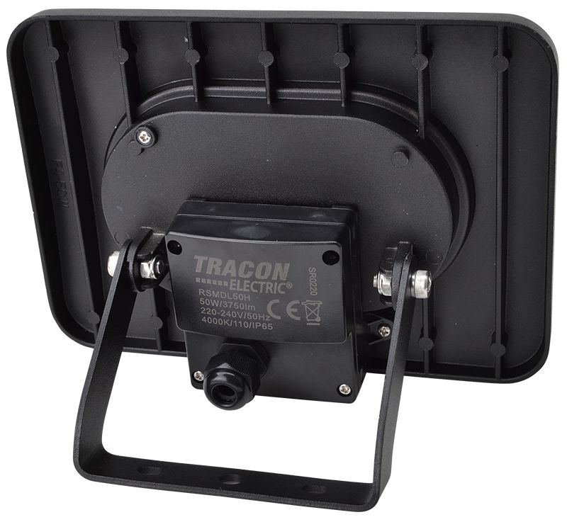Tracon RSMDL50H LED fényvető beépített bekötődobozzal,fekete 220-240V AC,50W,4000K,IP65,4000lm,EEI=G - Image 2