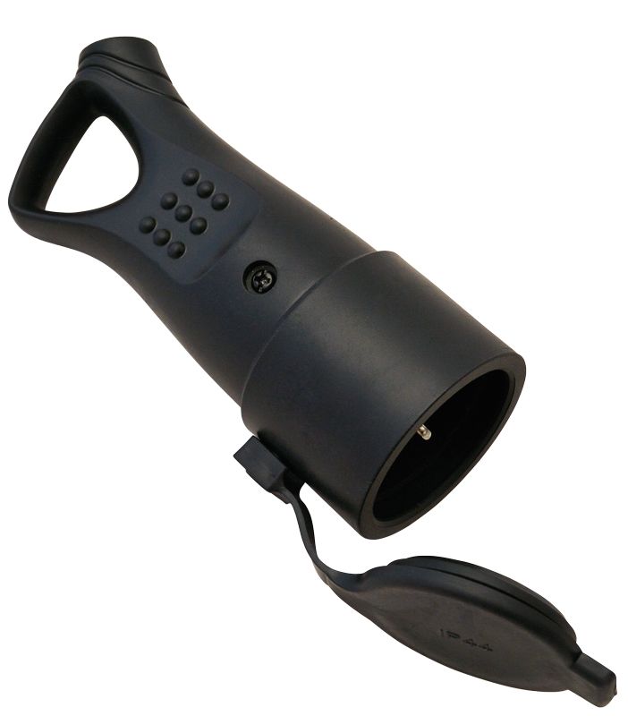 Tracon TICS-212GH Csatlakozó aljzat,védőérintkezővel,gumi,húzófüles 16A,250V,2P+E,IP44