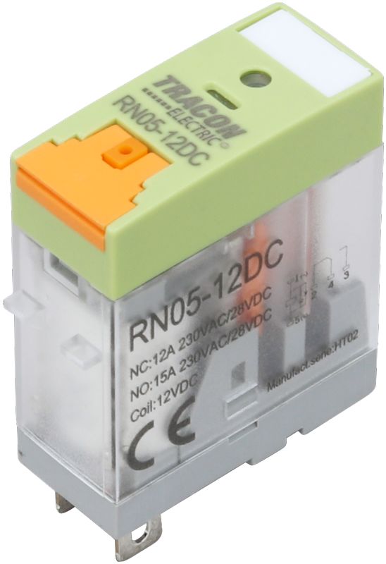 Tracon RN05-110AC Print relé tesztgombbal és állapotjelzéssel 110V AC / 1×CO