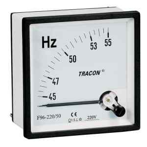 Tracon F96-220/50 Frekvencia mérő 96×96mm,230V / 45-55Hz