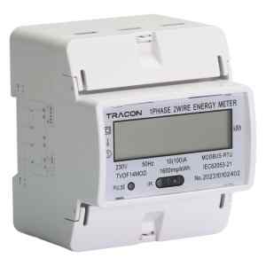 Tracon TVOF14MOD LCD kijelzésű fogyasztásmérő,közvetlen,MODBUS,1F,4 modul 230VAC / 10A