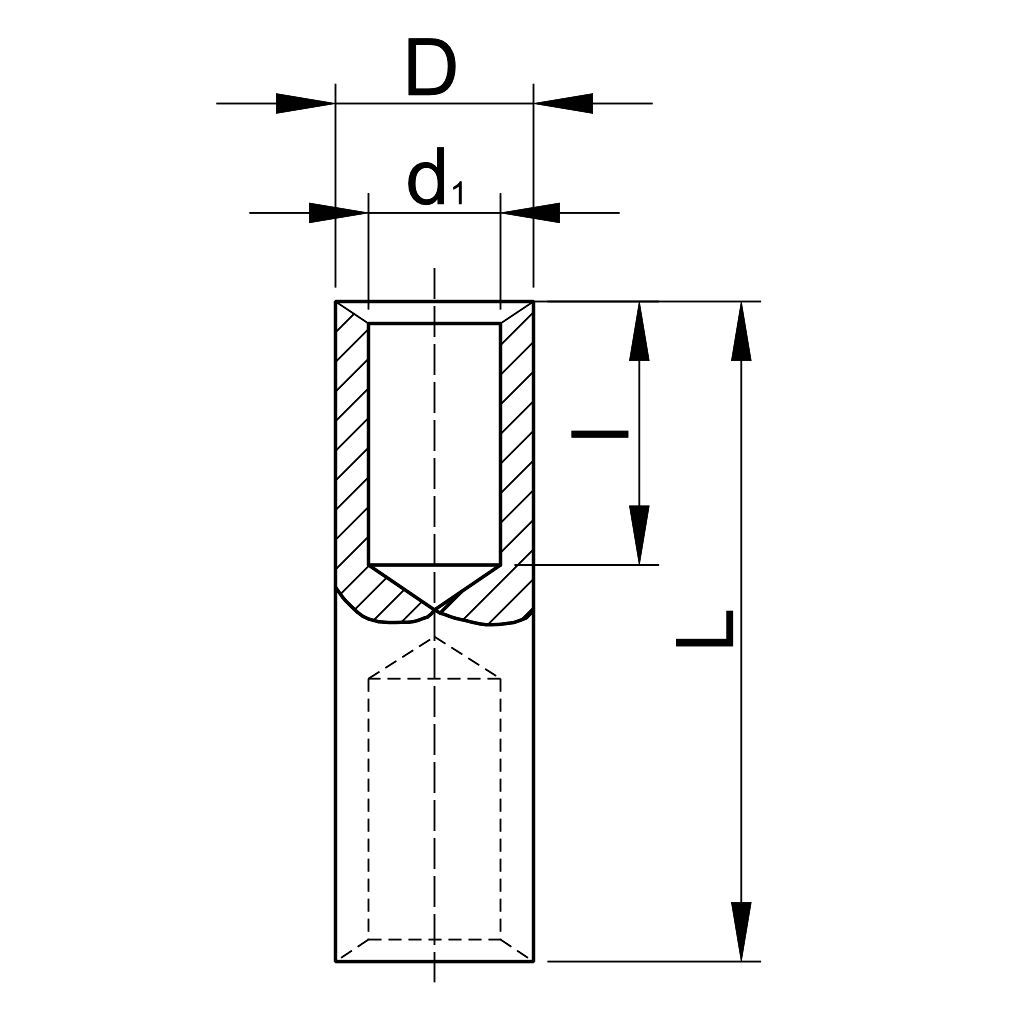 Tracon AT240 Szigeteletlen alumínium toldóhüvely 240mm² - Image 2
