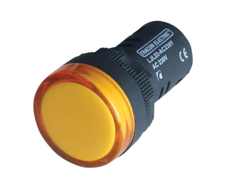 Tracon LJL22-YD LED-es jelzőlámpa,sárga 48V AC/DC,d=22mm
