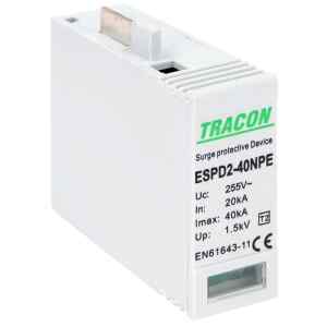 Tracon ESPD2-40NPE T2 AC típusú túlfeszültség levezető betét 40 NPE Uc:275/255V; In:20kA; Imax:40kA; Up:1,3/1,5kV