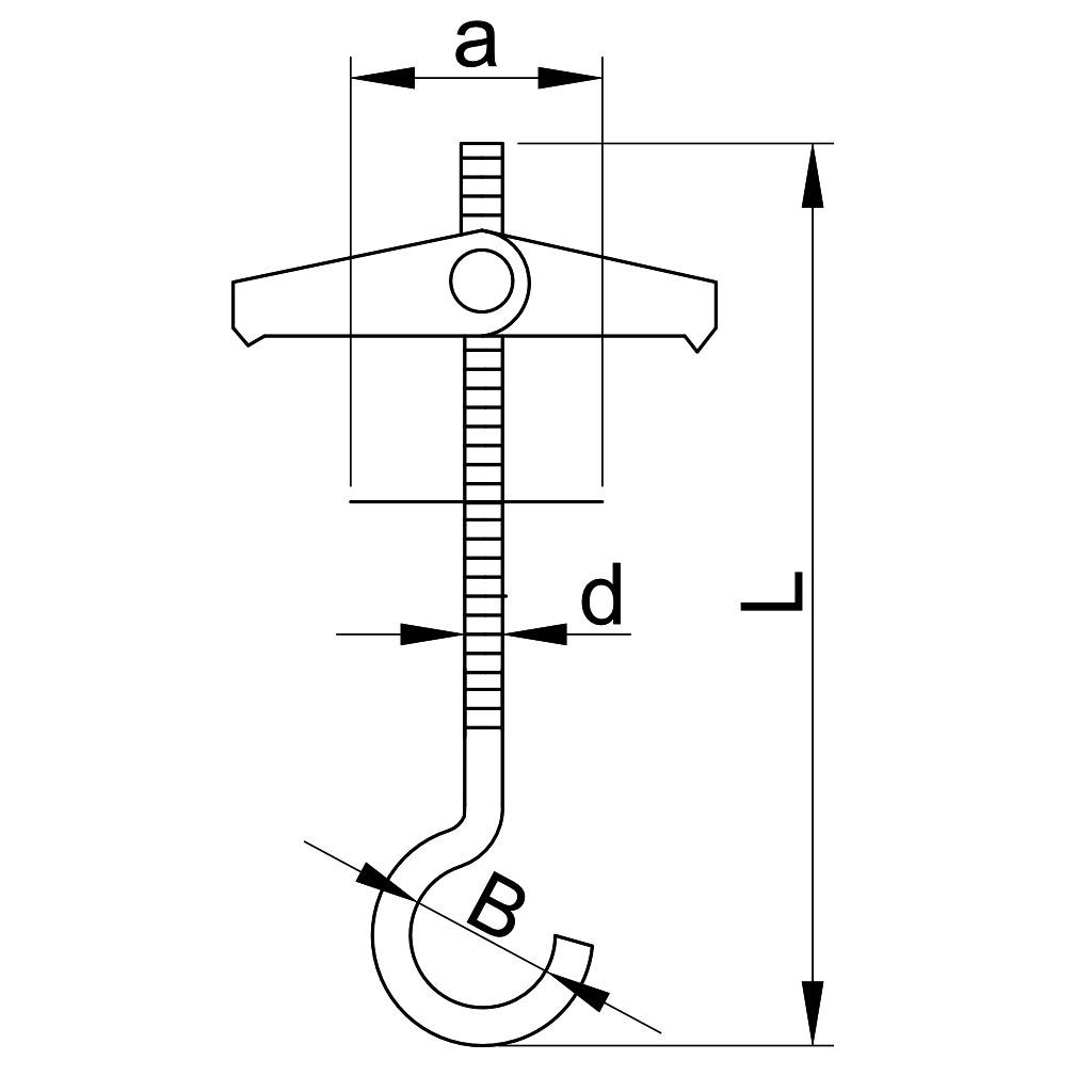 Tracon TMK Mennyezet csavar,kampó fejjel,anyával,alátéttel M4,L=95mm - Image 2