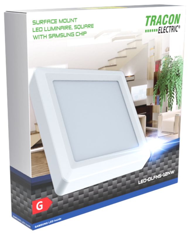 Tracon LED-DLNFS-24NW Falon kívüli,négyzetes LED lámpatest SAMSUNG chippel 230 VAC,24 W,1920lm,D=225×225 mm,4000 K,IP20,EEI=G - Image 4