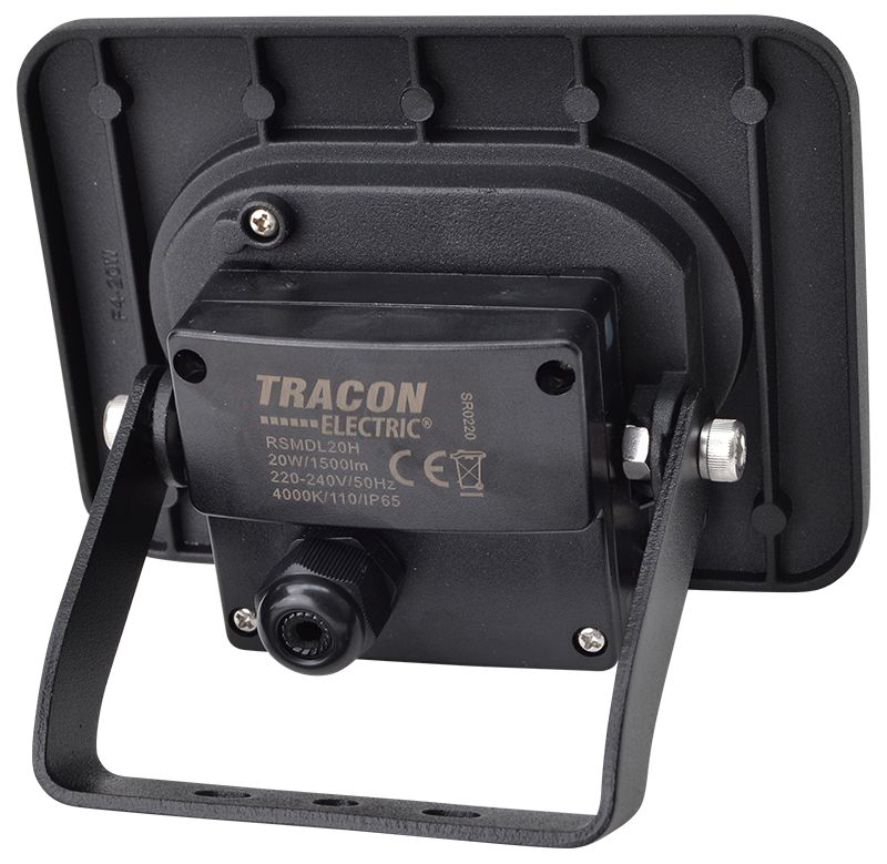 Tracon RSMDL20H LED fényvető beépített bekötődobozzal,fekete 220-240V AC,20W,4000K,IP65,1600lm,EEI=G - Image 3