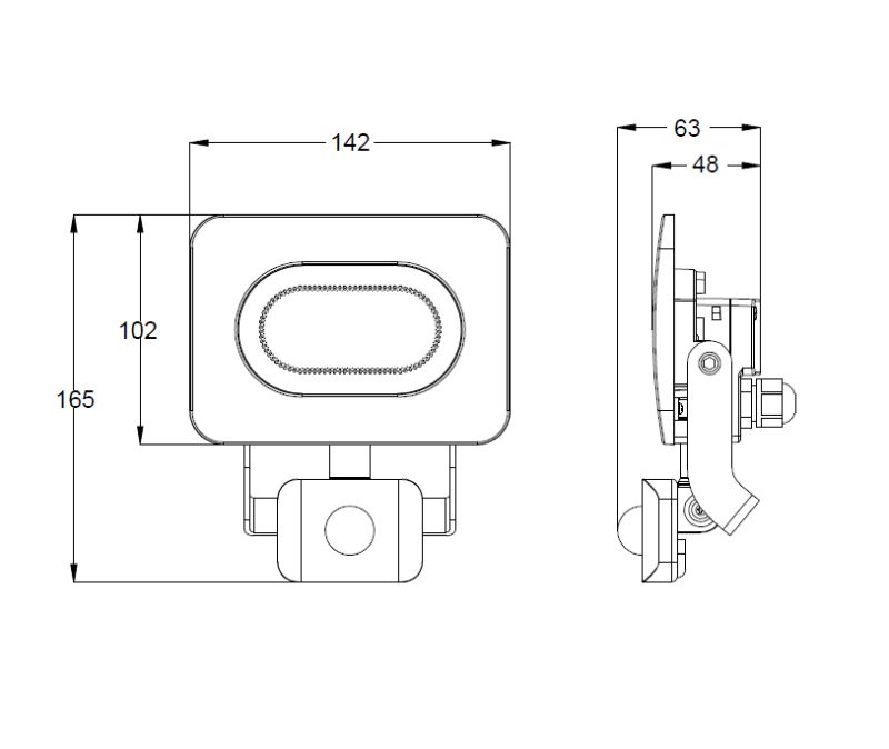 Tracon RSMDL20H LED fényvető beépített bekötődobozzal,fekete 220-240V AC,20W,4000K,IP65,1600lm,EEI=G - Image 5