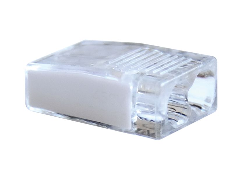 Tracon RVO2,5-2 Csavar nélküli vezetékösszekötő, átlátszó/fehér 2×0,5-2,5mm2, 450VAC, max. 16A