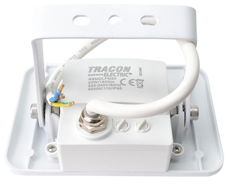 Tracon RSMDLFM20 SMD fényvető mozgásérzékelővel,fehér 20W,4000K,IP65,220-240V AC,1600lm,110°,3-10m,EEI=G - Image 4