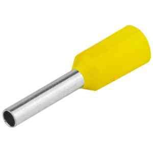 Tracon E110 Szigetelt érvéghüvely,ónozott elektrolitréz,sárga 1mm²,L=18,4mm