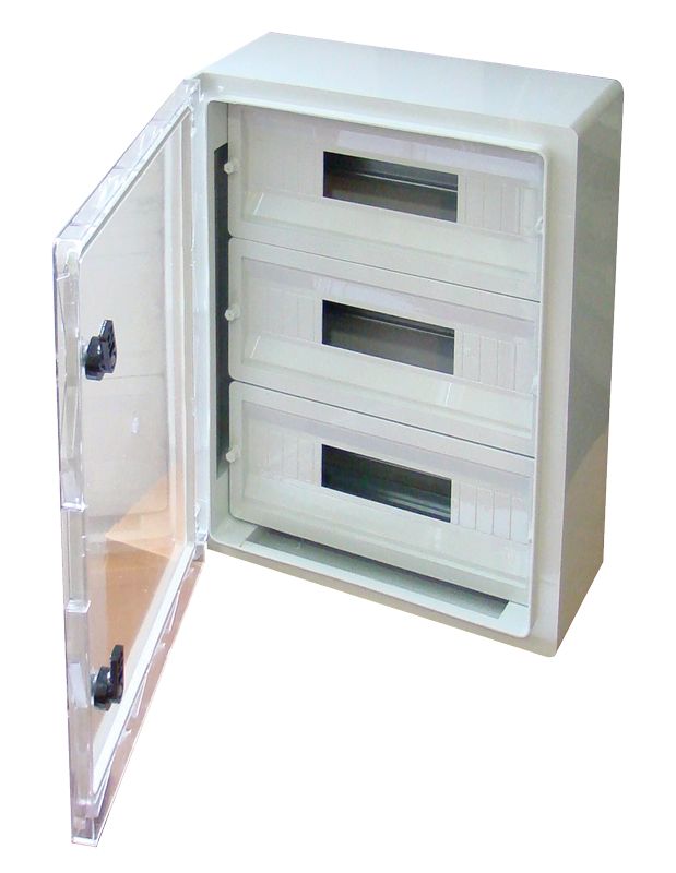 Tracon TME605022MT Műanyag elosztószekrény maszkos átlátszó ajtóval 3x22mod,HxWxD=600x500x220mm,IP65,IK10,1000V AC/DC - Image 2