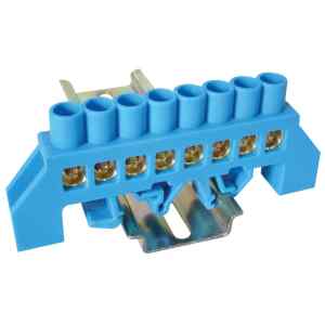 Tracon NPE-B8-8 Szigetelt földelősín,kék 230/400VAC,100A,8×12mm,8P,IP20