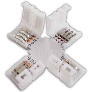 Tracon LSZTXRGB Forrasztás nélküli "X" gyorscsatlakozó RGB LED szalagokhoz W=10 mm,4P
