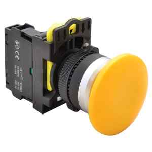 Tracon NYG3-MY Gombafejű nyomógomb,sárga 1×NO,5A/230V AC-15,40mm,IP65