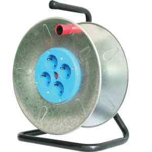 Tracon KD-DOB Üres fém kábeldob 4×SCHUKO,IP20,max: 50 m,H05VV-F