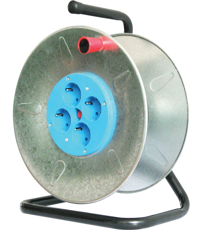 Tracon KD-DOB Üres fém kábeldob 4×SCHUKO,IP20,max: 50 m,H05VV-F