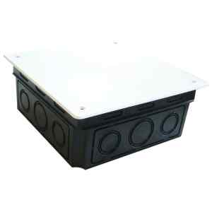 Tracon D100X100 Perforált kötődoboz süllyesztett,négyzetes,fekete 104x104×51.5mm