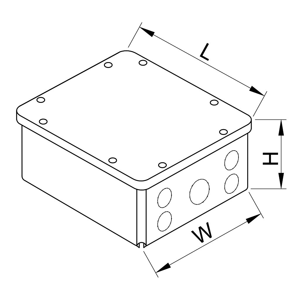 Tracon D100X100 Perforált kötődoboz süllyesztett,négyzetes,fekete 104x104×51.5mm - Image 2