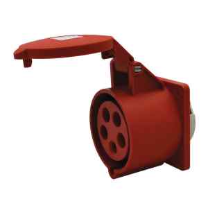 Tracon TICS-425 Beépíthető egyenes ipari csatlakozóaljzat 32A,400V,3P+N+E,6h,IP44