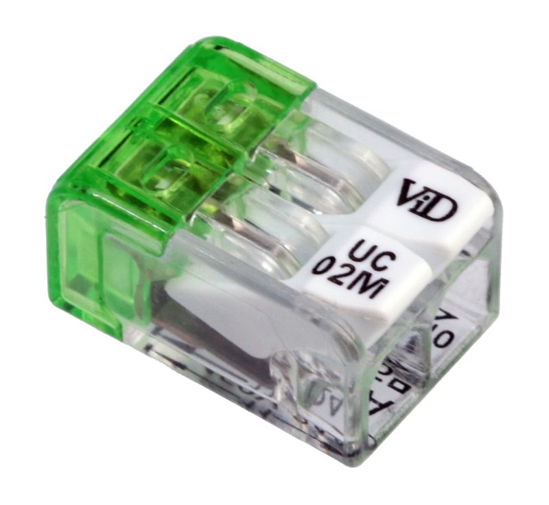 Tracon RVONK2 Csavar nélküli vezetékösszekötő,nyitható átlátszó 0,2-2,5mm²,24A,450VAC 2P - Image 2
