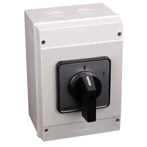 Tracon TK-126/4T65 Tokozott kézikapcsoló,BE-KI 400V,50Hz,125A,4P,30kW,88×88mm,60°,IP65
