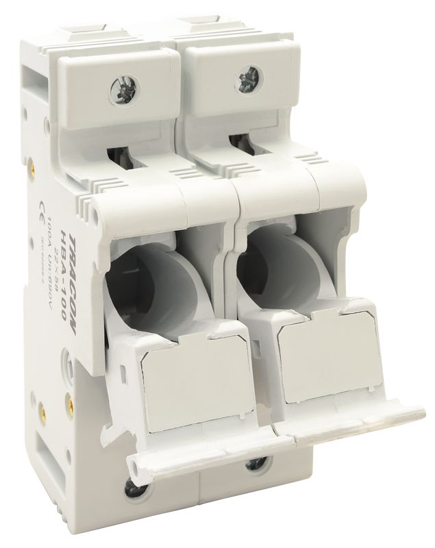 Tracon HBA-2P-100 Szakaszolókapcsoló-biztosítóhengeres bizt.hoz,maszkolható 100A; 22x58mm; Un=230V/400V - Image 3