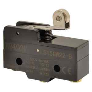 Tracon LS15GW22-B Helyzetkapcsoló,rugószáras-görgős 1xCO,2A/230V AC-15,0,3A/250V DC-13,19mm,IP00