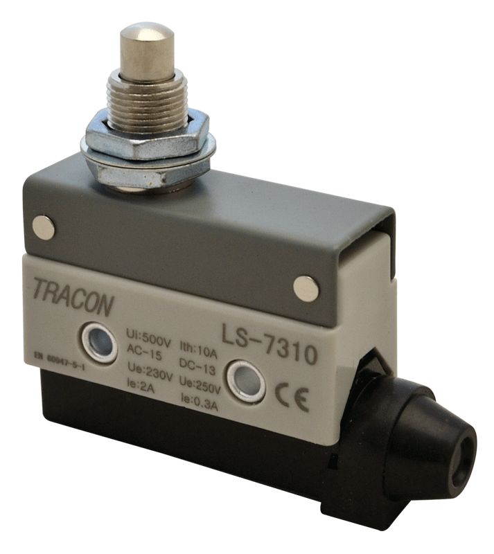 Tracon LS7310 Helyzetkapcsoló,kúpos,ütközős 1xCO,2A/230V AC-15,0,3A/250V DC-13,25mm,IP40
