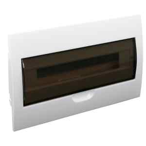 Tracon EDS-18/1 Süllyesztett elosztódoboz,füstszínű ajtóval,N/PE sínnel 1×18 modul,IP40