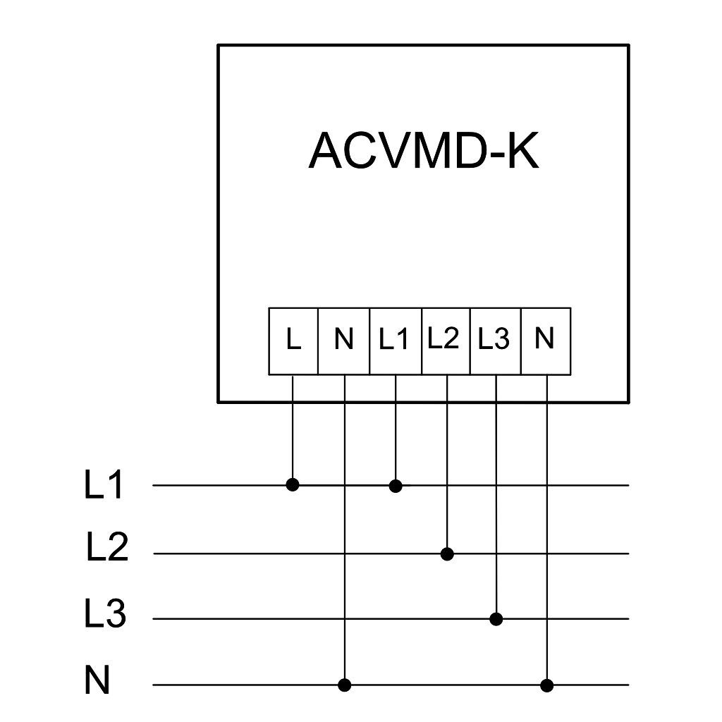 Tracon ACVMD-K-96-500 Digitális 3 fázisú váltakozó áramú voltmérő,direkt 96×96mm,500V AC - Image 2