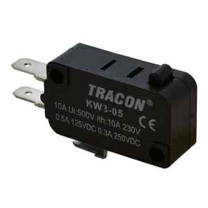 Tracon KW3-05 Helyzetkapcsoló,mikro,ütközős 1×CO 10A/230VAC,0,3A/250VDC,4,8x0,5 mm,IP00