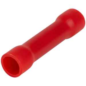 Tracon PTH Szigetelt toldóhüvely,ónozott elektrolitréz,piros 1,5mm²,PVC