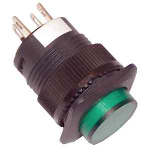 TRACON MNG-012G Mini jelzőlámpás nyomógomb, zöld 1×NO, 12V AC/DC
