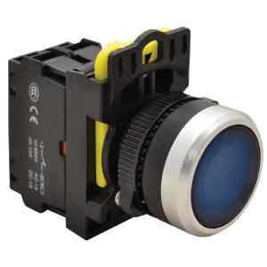 Tracon NYG3-LB Világító nyomógomb,kék 1×NO,5A/230V AC-15,IP65,LED 230V AC/DC