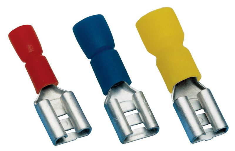 Tracon KCSH5-HF Szig.rátolh.csatl.h. hosszú fémrész 2,5 mm²,4,8×0,5 mm,kék 2.5mm² 4.8 x 0.5 mm