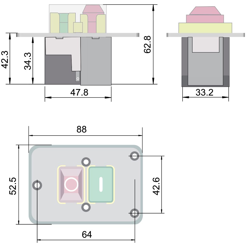 Tracon SSTM-326 Relés biztonsági kapcsoló 6PIN,400 VAC,8A/AC3,IP54,6,3×0,8 - Image 2