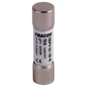 Tracon HBPV-10X38-10 Hengeres biztosító PV gPV,10A,1000VDC,10kA,10x38