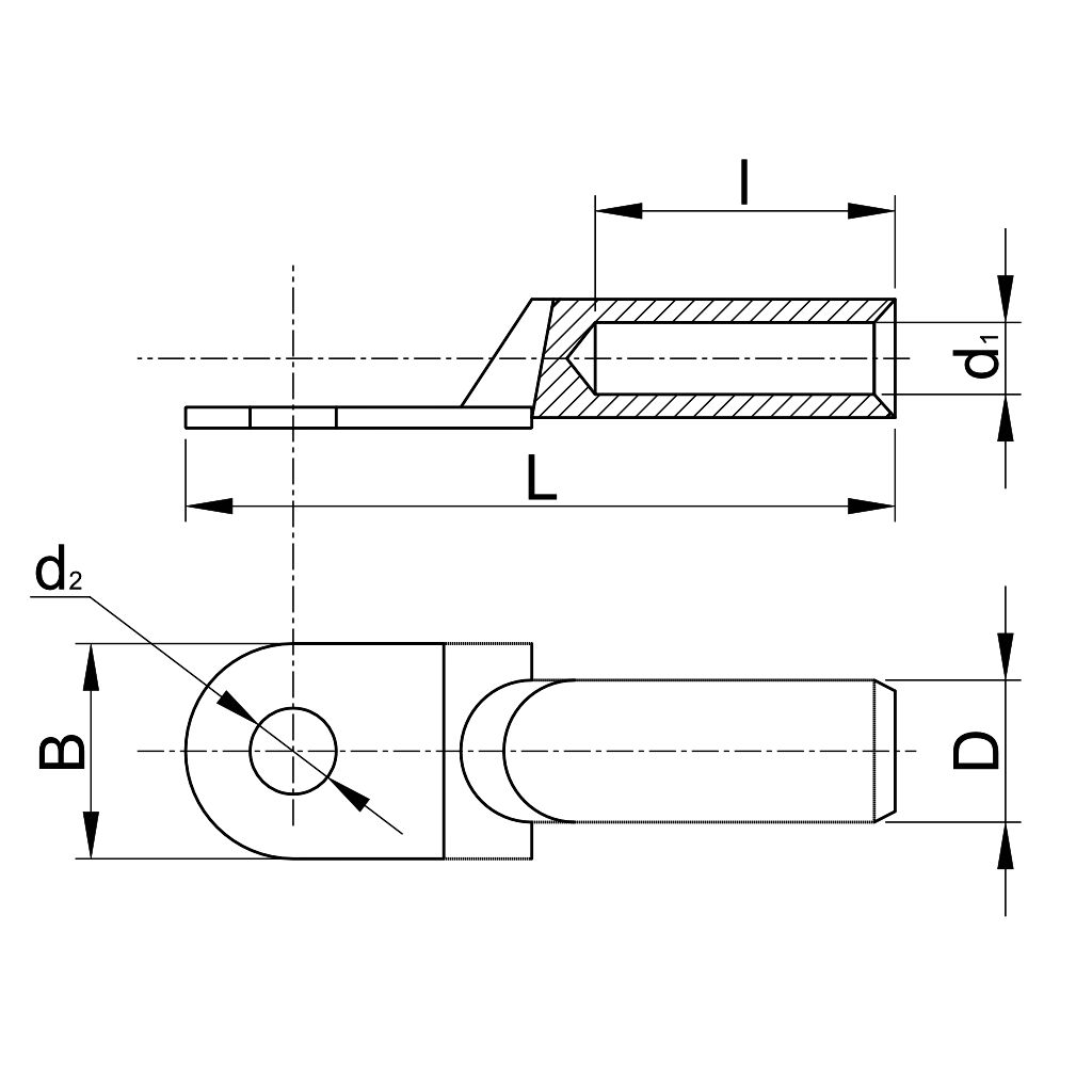 Tracon AS70-8 Szigeteletlen alumínium szemes csősaru 70mm²,M8 - Image 2