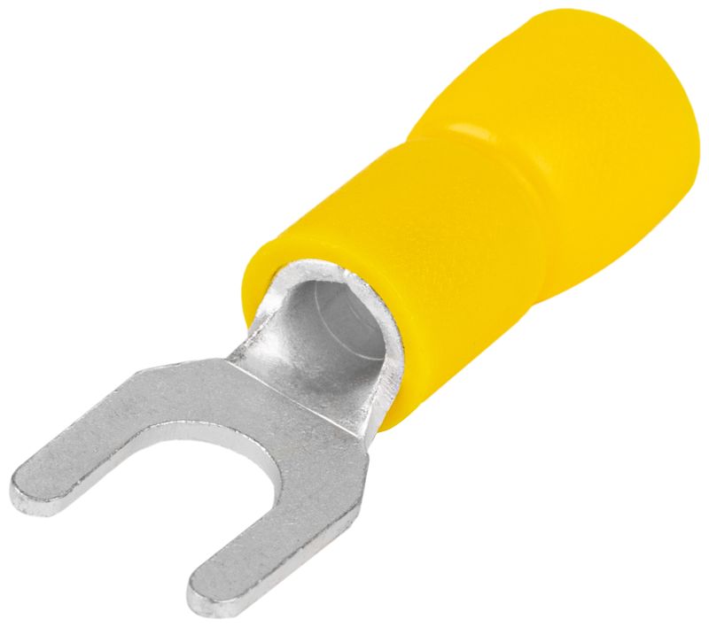 Tracon SV6 Szigetelt villás saru,ónozott elektrolitréz,sárga 6mm²,M6,PVC