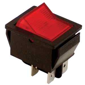 Tracon TES-41 Készülékkapcsoló,BE-KI,2-pólus,piros,világító raszter 16A,250V AC