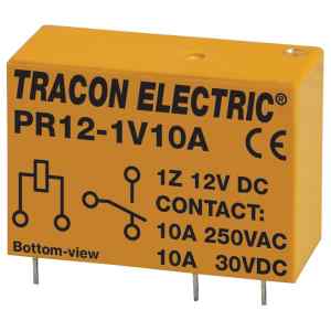 Tracon PR12-1V10A Print relé 12V DC / 1×CO