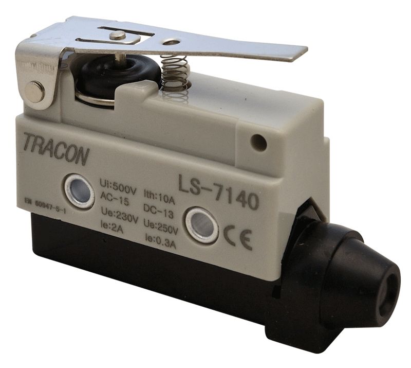 Tracon LS7140 Helyzetkapcsoló,rugószáras 1xCO,2A/230V AC-15,0,3A/250V DC-13,46mm,IP40