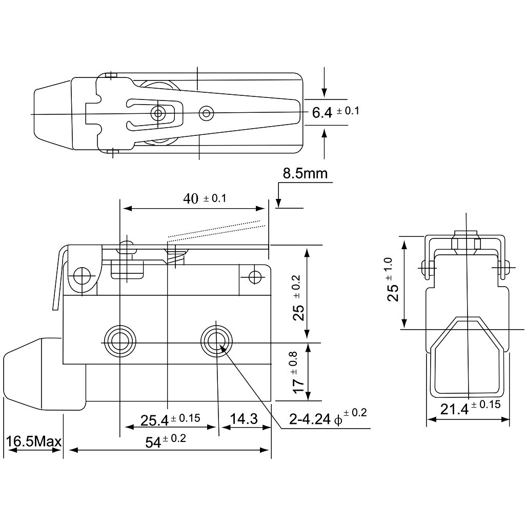 Tracon LS7140 Helyzetkapcsoló,rugószáras 1xCO,2A/230V AC-15,0,3A/250V DC-13,46mm,IP40 - Image 2