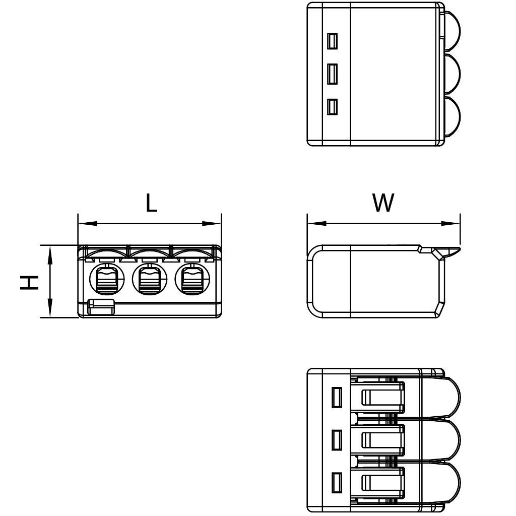 Tracon RVOG3 Csavar nélküli vezetékösszekötő,nyitható átlátszó 0,2-4mm²,32A,450VAC 3P - Image 2