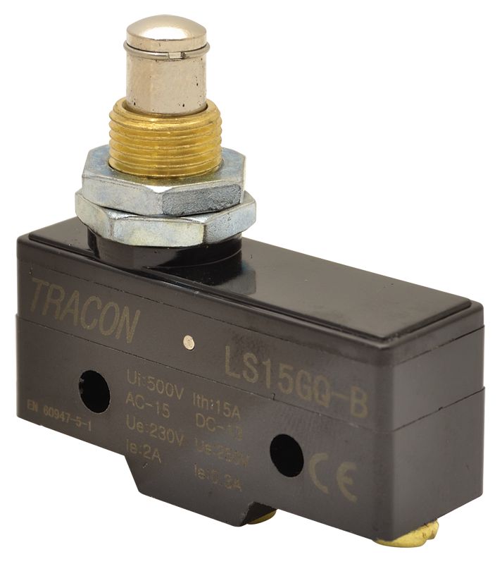 Tracon LS15GQ-B Helyzetkapcsoló,hosszú kúpos,ütküzős 1xCO,2A/230V AC-15,0,3A/250V DC-13,IP00
